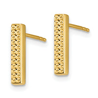 14K Textured Bar Post Earrings-TF1532