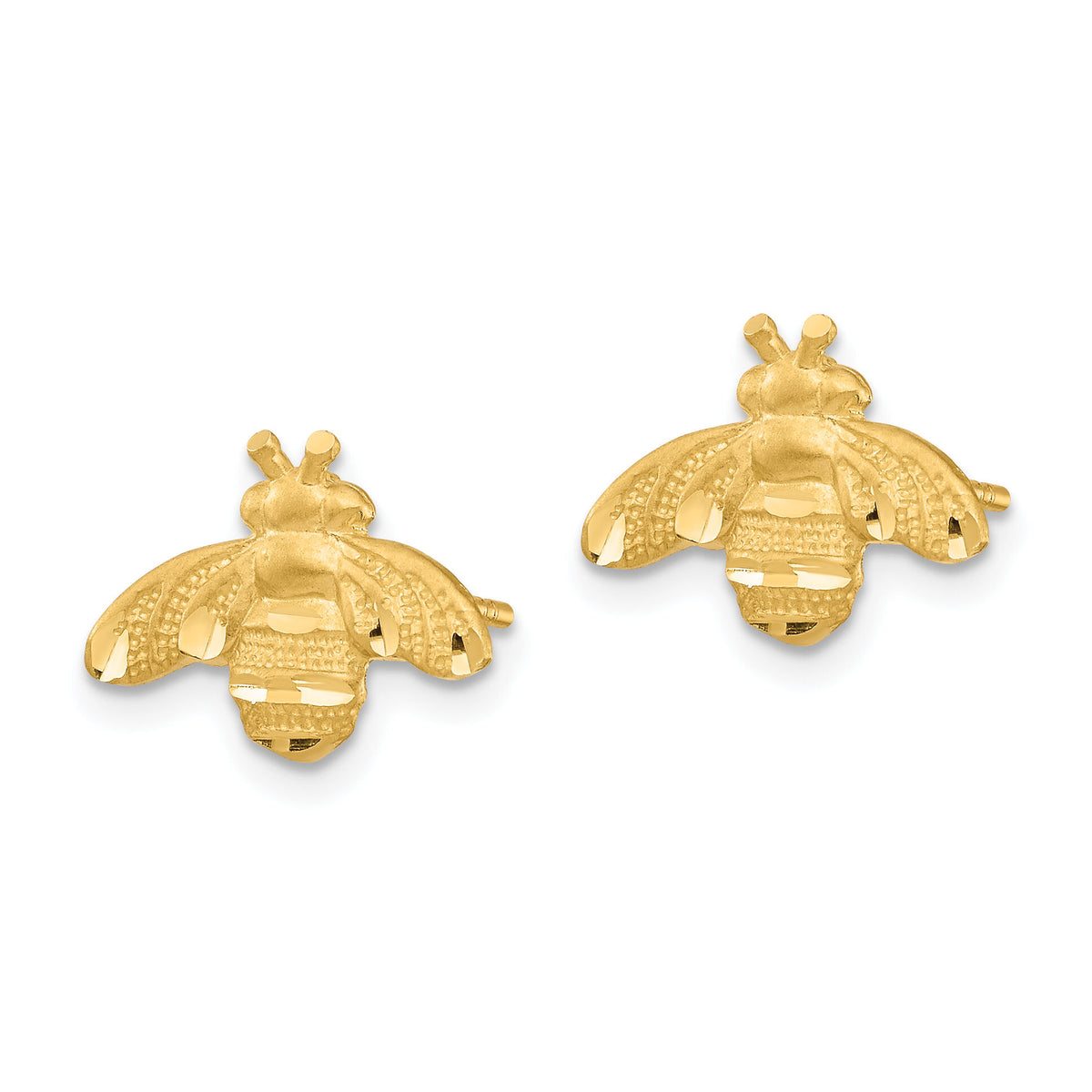 14K D/C Bee Post Earrings-TF1551