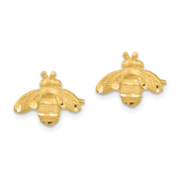 14K D/C Bee Post Earrings-TF1551