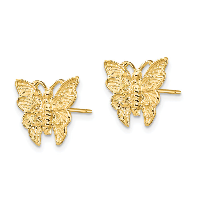 14K Polished Butterfly Post Earrings-TF1568