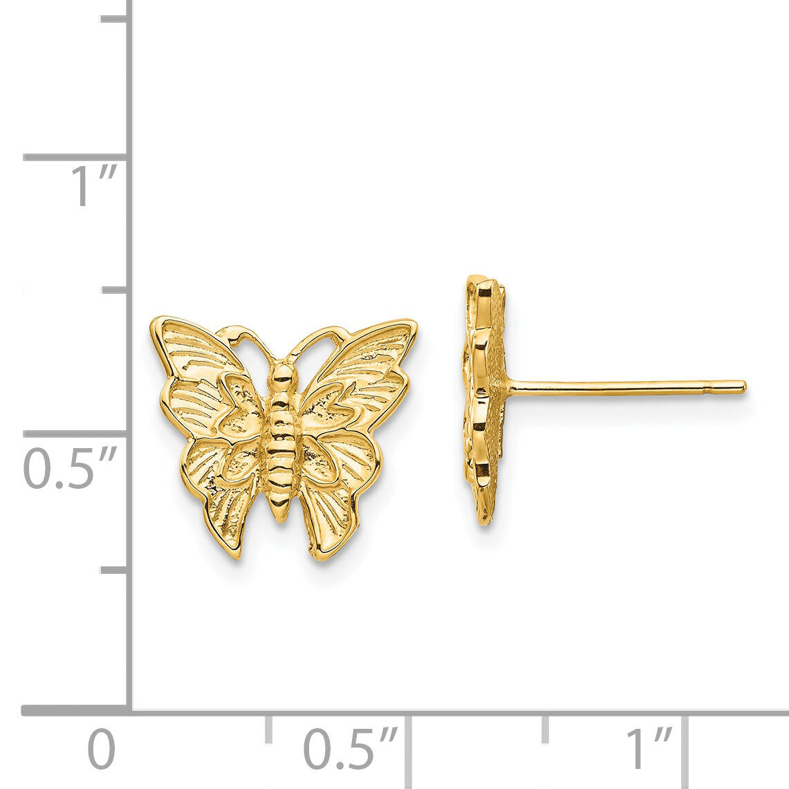 14K Polished Butterfly Post Earrings-TF1568