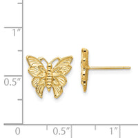 14K Polished Butterfly Post Earrings-TF1568