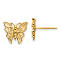 14K Polished Butterfly Post Earrings-TF1568