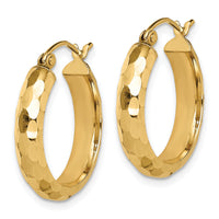 14k Diamond-cut Hoop Earrings-TF1579