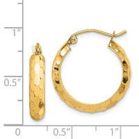 14k Diamond-cut Hoop Earrings-TF1579