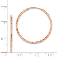 14k Rose Gold 1.60mm D/C Square Tube Endless Hoop Earrings-TF1603