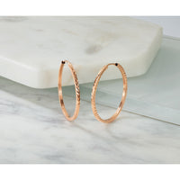 14k Rose Gold 1.60mm D/C Square Tube Endless Hoop Earrings-TF1603