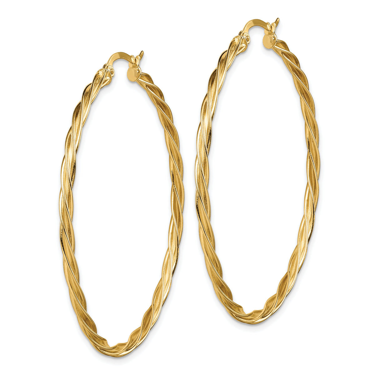14K Polished 2.5mm Twisted Hoop Earrings-TF1610