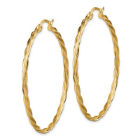 14K Polished 2.5mm Twisted Hoop Earrings-TF1610