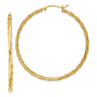 14K Polished 2.5mm Twisted Hoop Earrings-TF1610