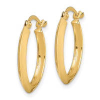 14K Polished Hoop Earrings-TF1629