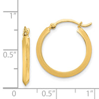 14K Polished Hoop Earrings-TF1629