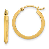 14K Polished Hoop Earrings-TF1629