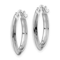 14K White Gold Polished Hoop Earrings-TF1629W