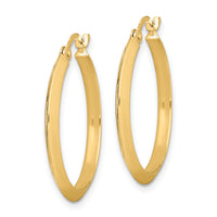 14K Polished Hoop Earrings-TF1630