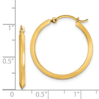 14K Polished Hoop Earrings-TF1630