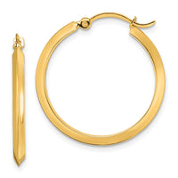 14K Polished Hoop Earrings-TF1630