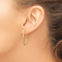 14K Polished Hoop Earrings-TF1631