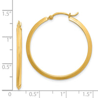 14K Polished Hoop Earrings-TF1631