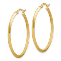 14K Polished Hoop Earrings-TF1632