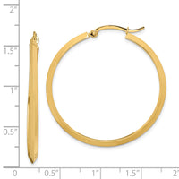 14K Polished Hoop Earrings-TF1632