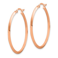 14K Rose Gold Polished Hoop Earrings-TF1632R