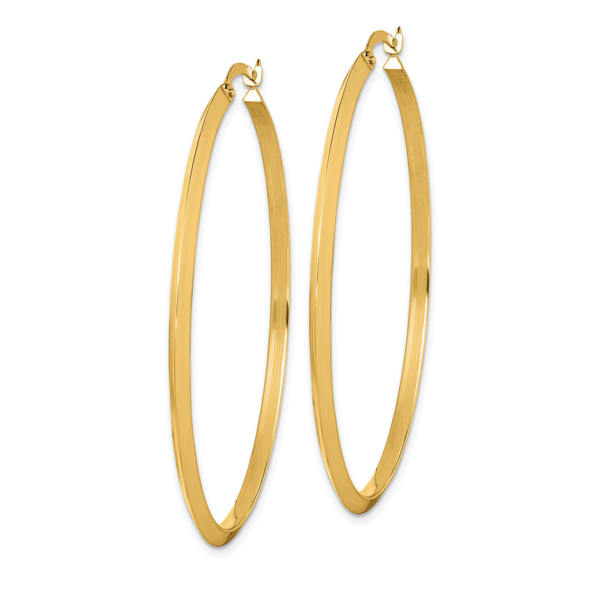 14K Polished Hoop Earrings-TF1633