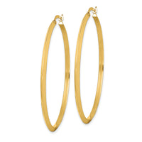 14K Polished Hoop Earrings-TF1633