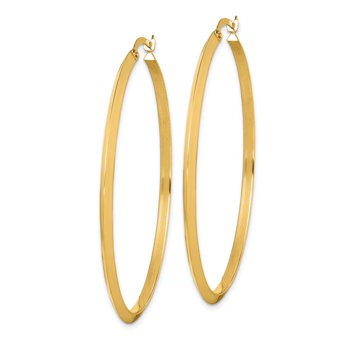 14K Polished Hoop Earrings-TF1633