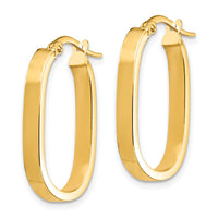 14K 3x2mm Oval Hoop Earrings-TF1664