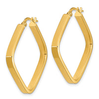 14K 2x2mm Square Hoop Earrings-TF1671