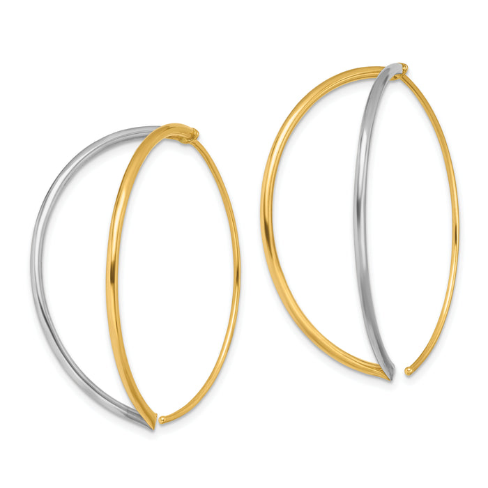 14K w/Rhodium Large Dangle Threader Earrings-TF1728