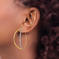 14K w/Rhodium Large Dangle Threader Earrings-TF1728
