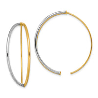 14K w/Rhodium Large Dangle Threader Earrings-TF1728