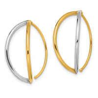 14K w/Rhodium Dangle Threader Earrings-TF1733
