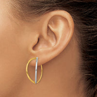 14K w/Rhodium Dangle Threader Earrings-TF1733