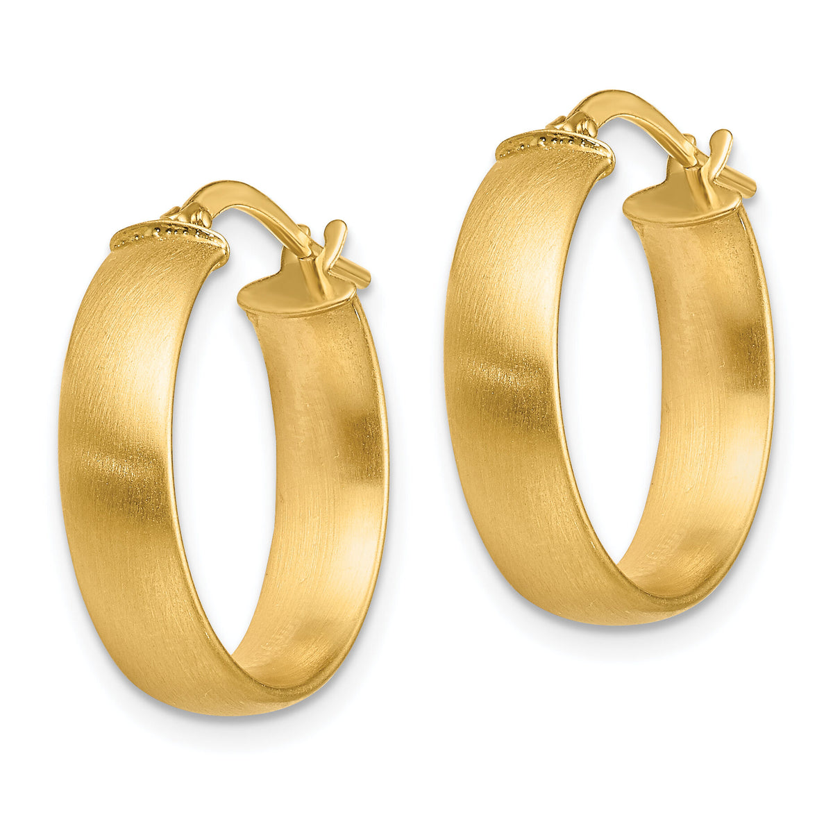 14K Small 5mm Satin Hoop Earrings-TF1747