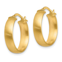 14K Small 5mm Satin Hoop Earrings-TF1747
