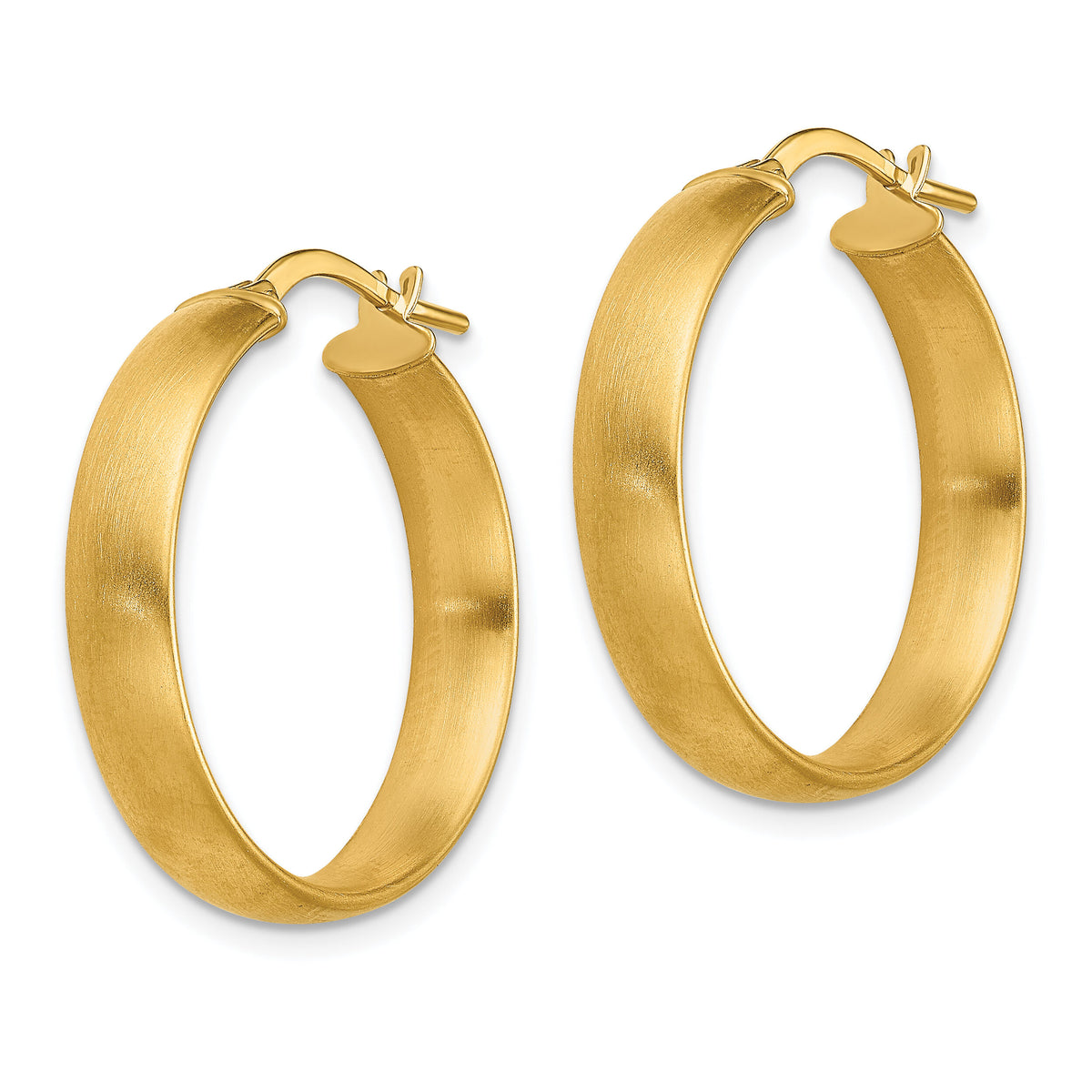 14K Medium x5mm Satin Hoop Earrings-TF1749