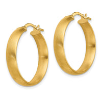 14K Medium x5mm Satin Hoop Earrings-TF1749