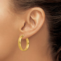 14K Medium x5mm Satin Hoop Earrings-TF1749