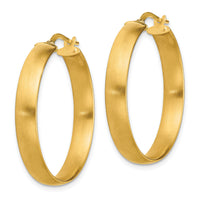 14K Large 5mm Satin Hoop Earrings-TF1751