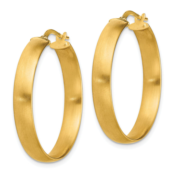 14K Large 5mm Satin Hoop Earrings-TF1751