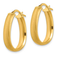 14K 4.85x18.5mm Satin and Polished Teardrop Hoop Earrings-TF1755