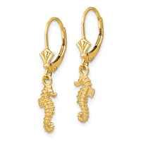 14k Seahorse Leverback Earrings-TF1771