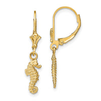 14k Seahorse Leverback Earrings-TF1771