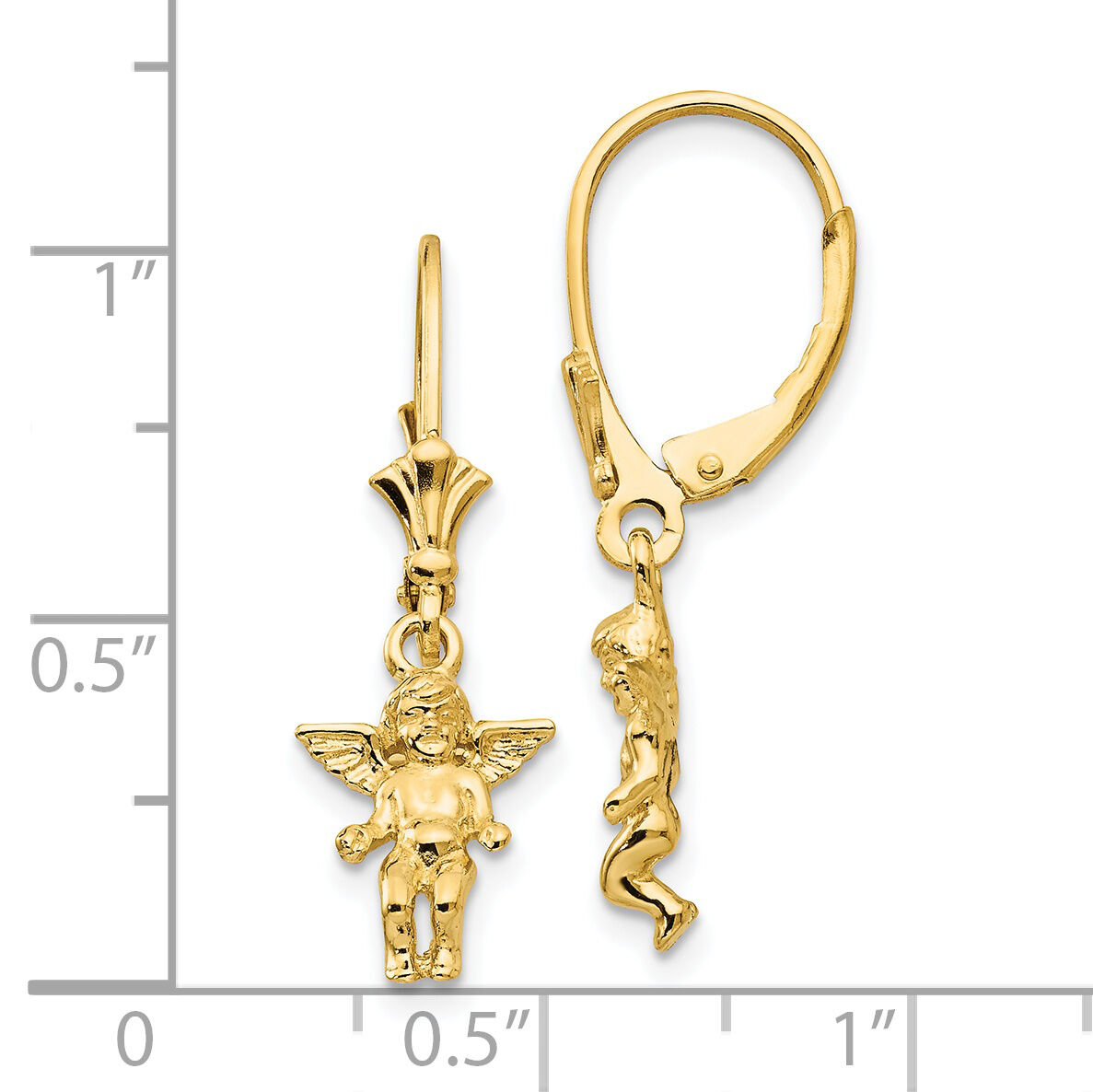 14k Angel Leverback Earrings-TF1773