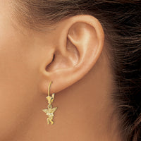 14k Angel Leverback Earrings-TF1779