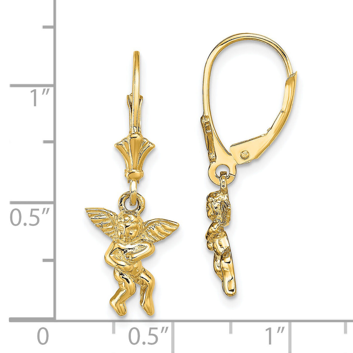 14k Angel Leverback Earrings-TF1779