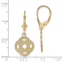 14K Small Celtic Eternity Knot Circle Leverback Earrings-TF1789